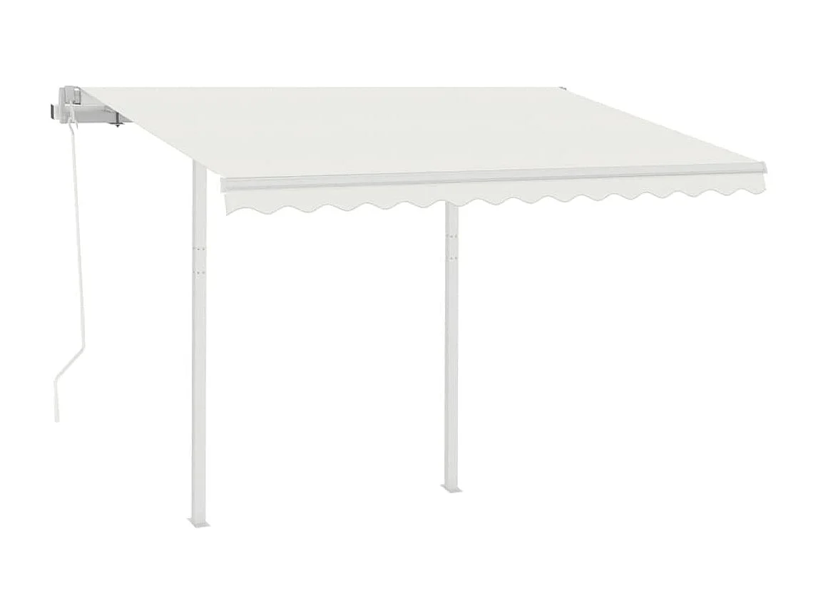 Tenda da Sole Retrattile Automatica con Pali 3,5x2,5 m Crema FECD269391