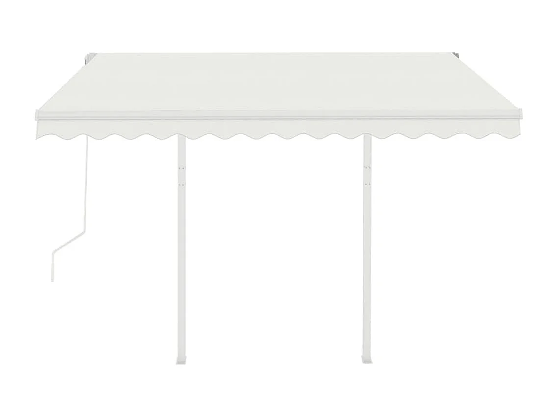 Tenda da Sole Retrattile Automatica con Pali 3,5x2,5 m Crema FECD269391