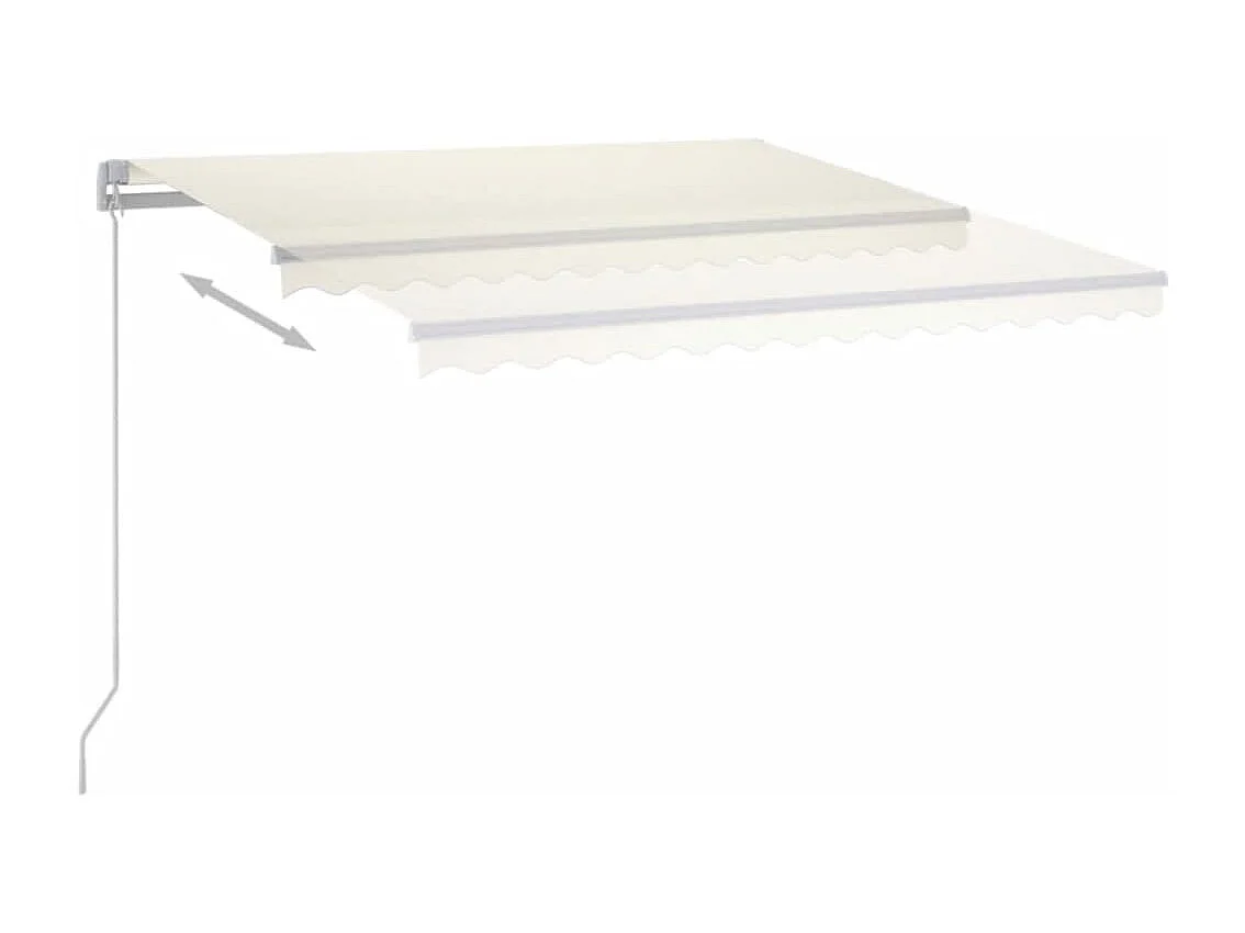 Tenda da Sole Retrattile Automatica con Pali 3,5x2,5 m Crema FECD269391