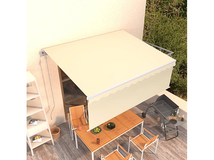 Tenda Parasole Retrattile Windscreen4less Per Pergola, 90,6x30,5 Cm, Tessuto Traspirante Grigio Chiaro, Copertura Scorrevole Per Esterni