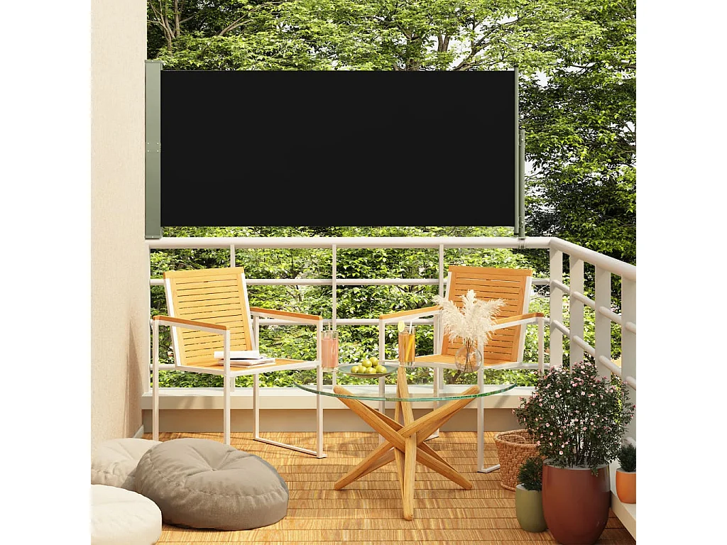 Tenda Laterale Retrattile per Patio 160x300 cm Nera FECD638423