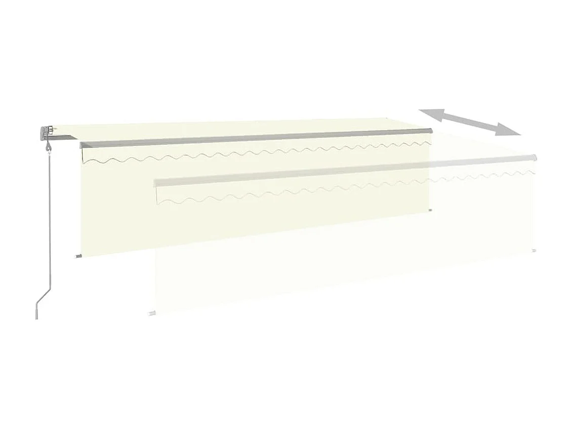 Tenda Automatica con Parasole Sensore Vento e LED 5x3 m Crema FECD320492