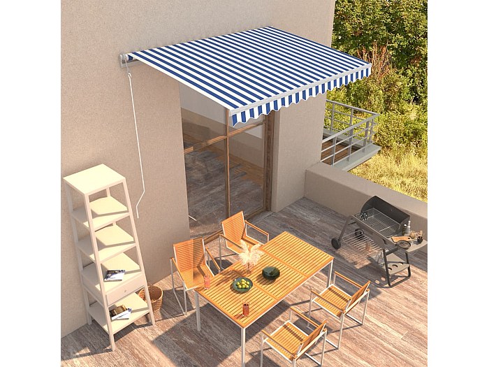 Tenda Da Sole | Tenda Parasole Retrattile Manuale Con LED 4x3 M Crema Cfw838203 91679106 - Foto 6
