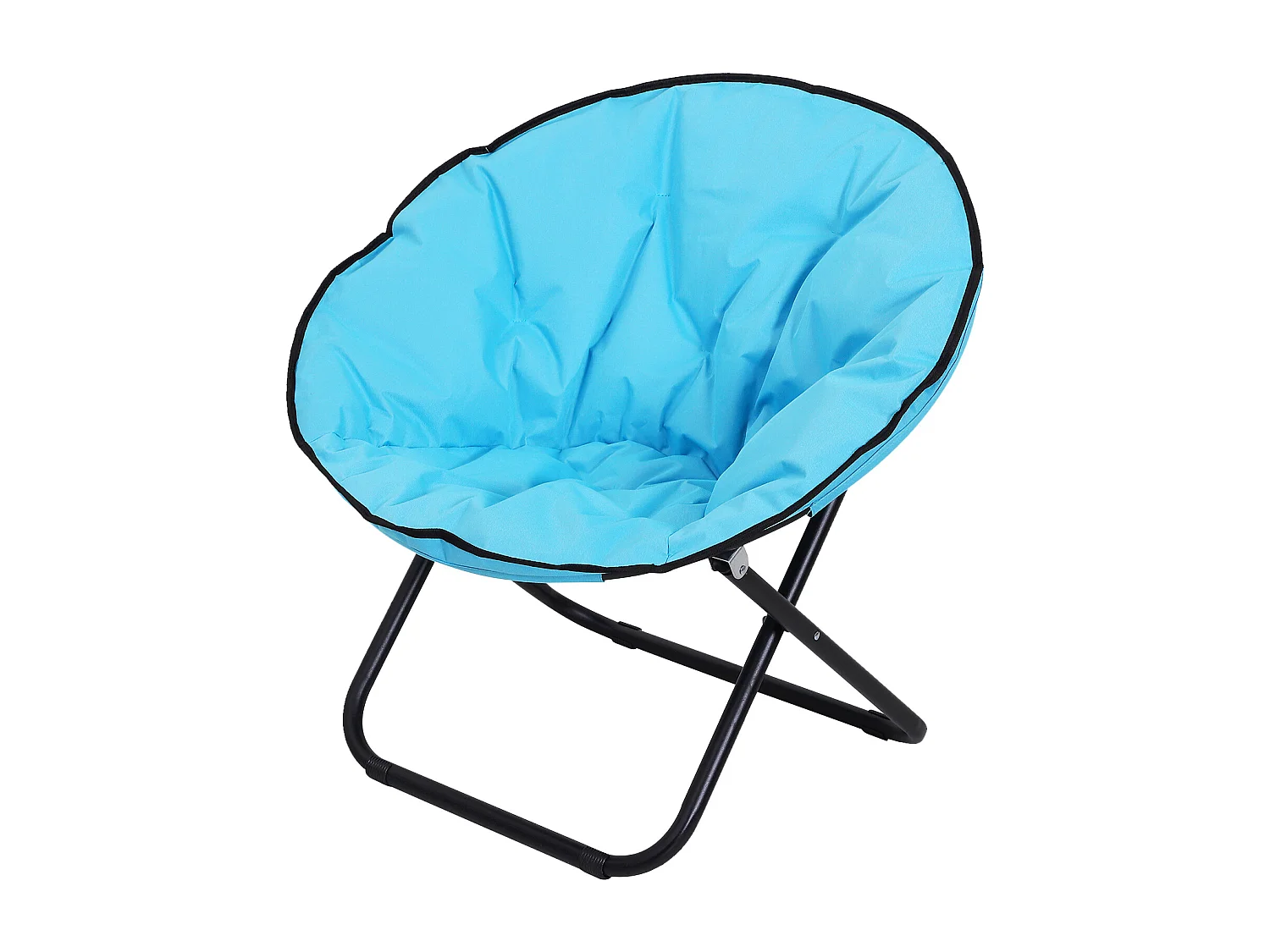 Loveuse fauteuil rond de jardin fauteuil lune papasan pliable grand confort 80L x 80l x 75H cm grand coussin fourni oxford bleu