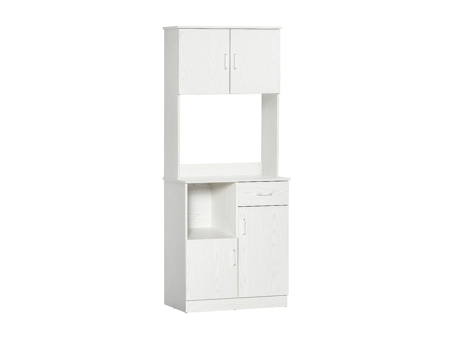 HOMCOM Armoire de cuisine multi-rangements 4 portes 1 tiroirs étagère + grand plateau 71 x 41 x 178 cm MDF blanc