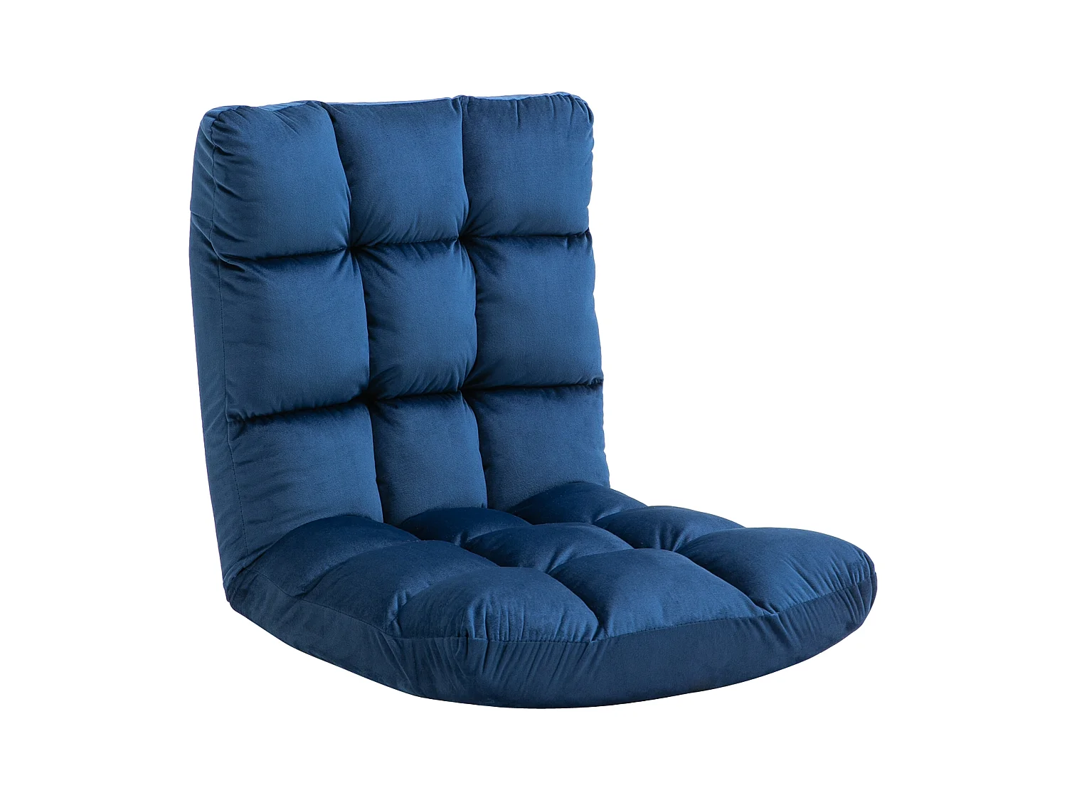 Fauteuil convertible fauteuil paresseux grand confort inclinaison dossier multipositions 90°-180° flanelle polyester capitonné bleu roi