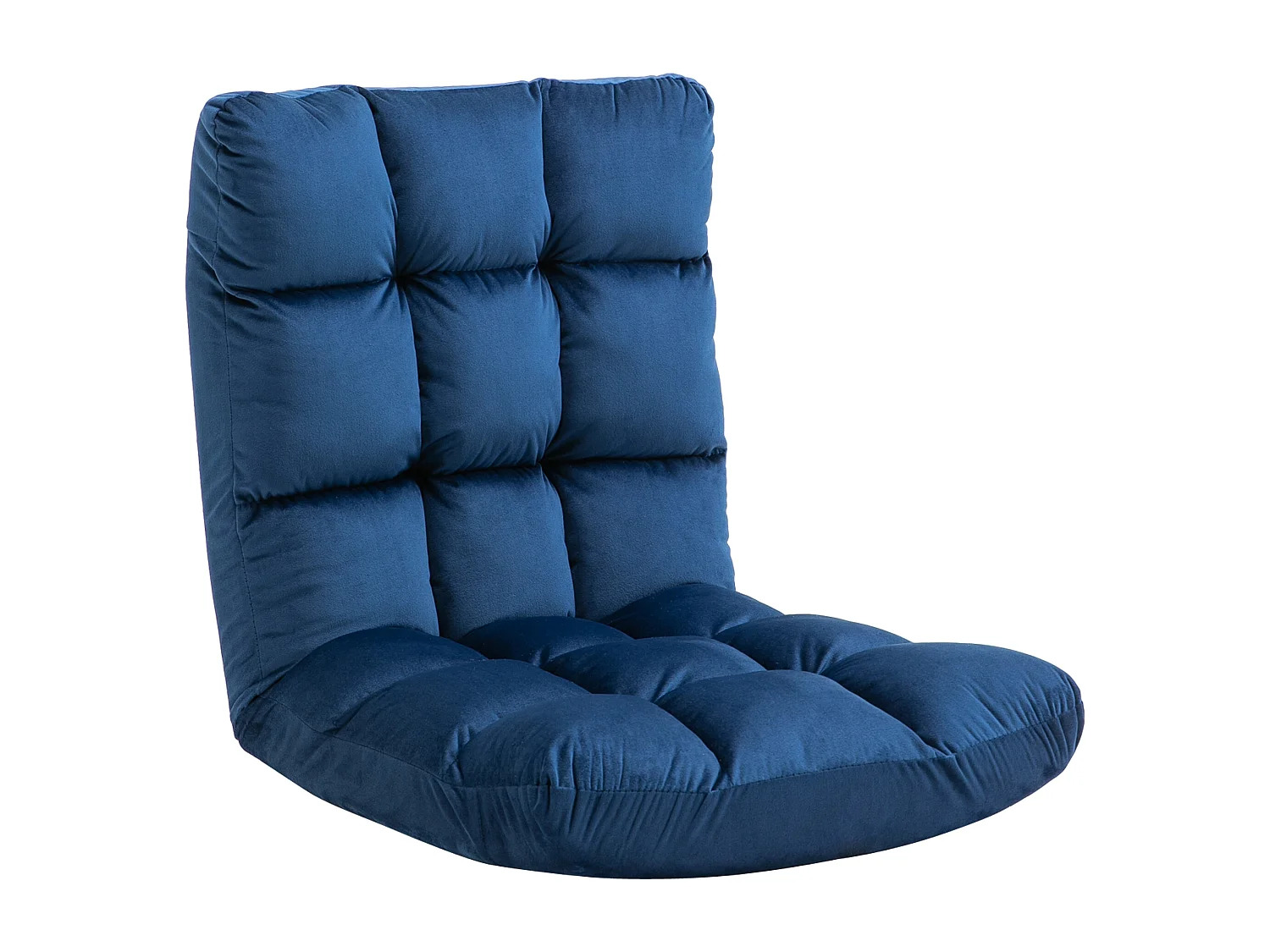 Fauteuil convertible fauteuil paresseux grand confort inclinaison dossier multipositions 90°-180° flanelle polyester capitonné bleu roi
