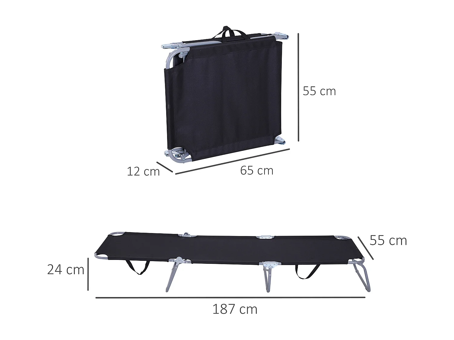 Bain de soleil transat pliable dossier réglable multipositions métal et polyester noir