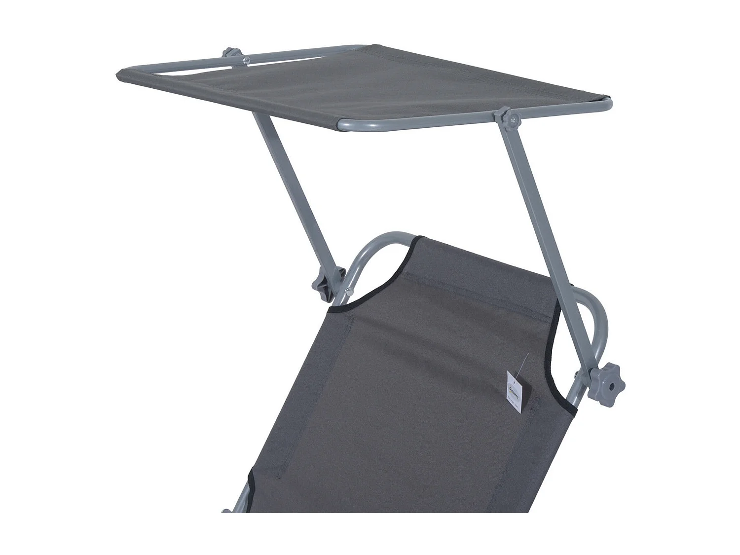 Transat bain de soleil pliable grand confort dossier et pare-soleil réglable multi-positions gris