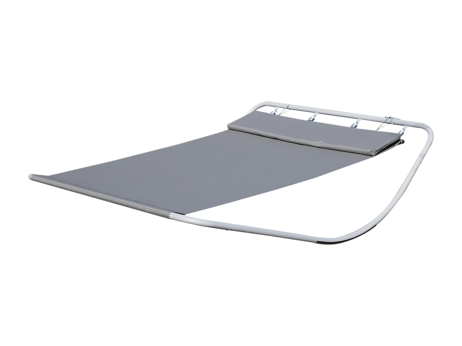 Bain de soleil transat de jardin bascule 2 personnes hamac 2,12 x 1,75 x 0,6 m gris