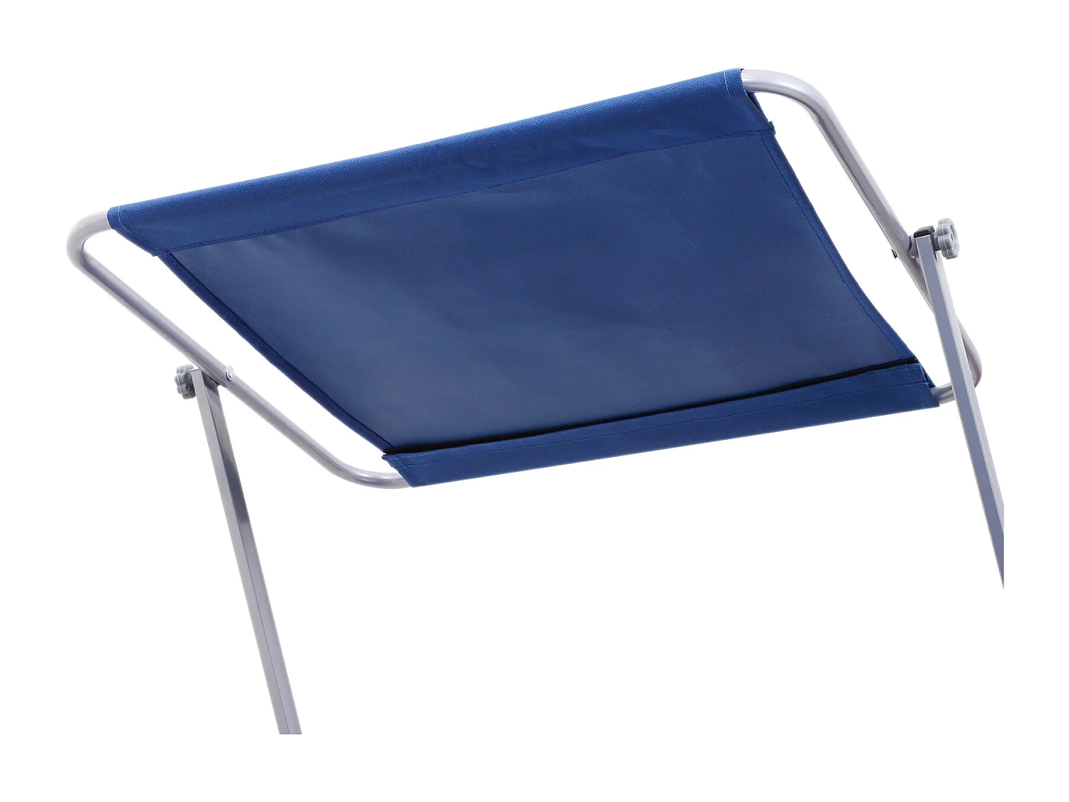 Transat bain de soleil pliable grand confort dossier et pare-soleil réglable multi-positions bleu