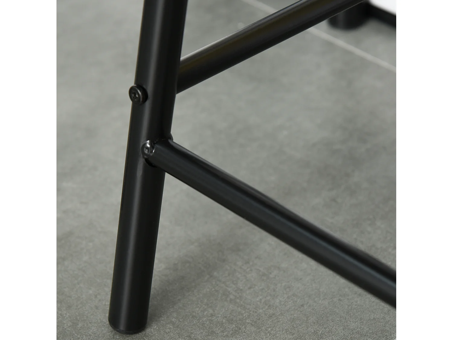 Ensemble table de bar design industriel + 2 tabourets MDF imitation bois noyer métal noir