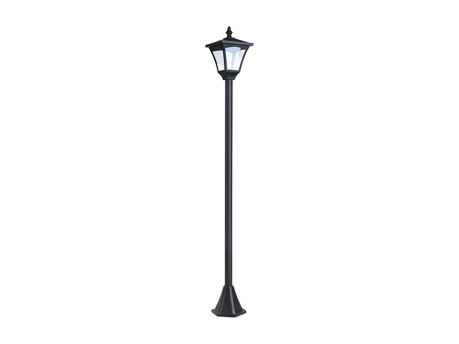 Outsunny Luminaire extérieur solaire lampadaire lanterne classique LED 10 Lm dim. 15L x 15l x 120H cm noir