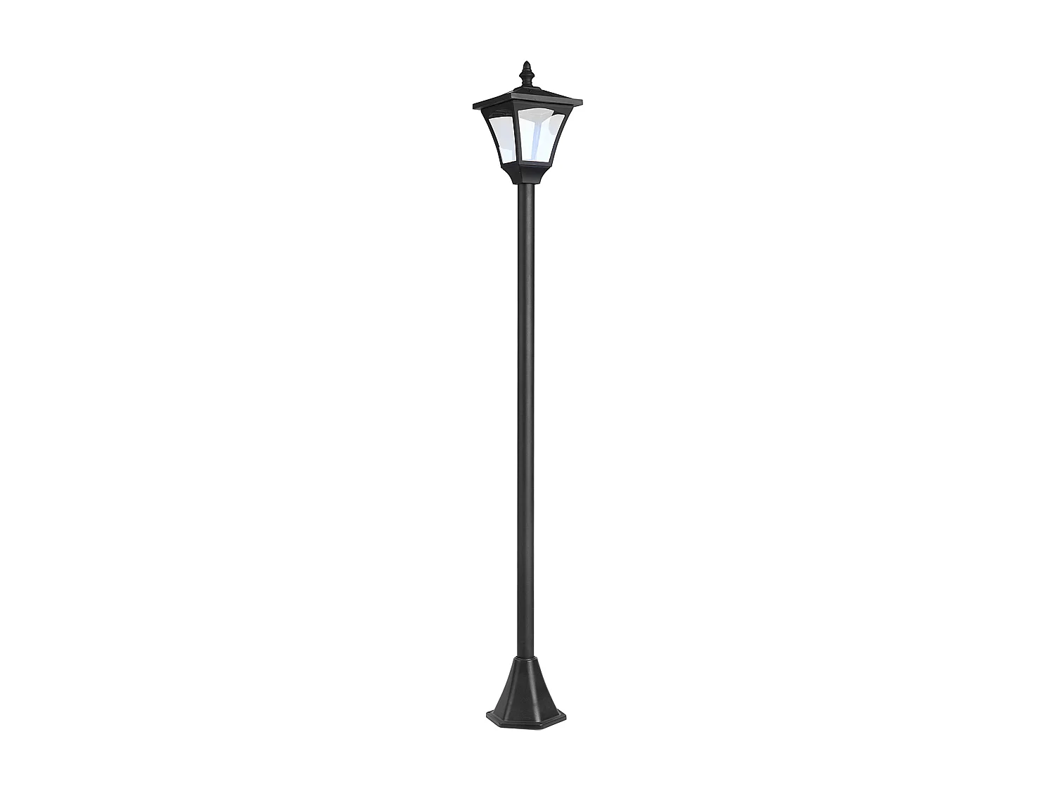 Outsunny Luminaire extérieur solaire lampadaire lanterne classique LED 10 Lm dim. 15L x 15l x 120H cm noir