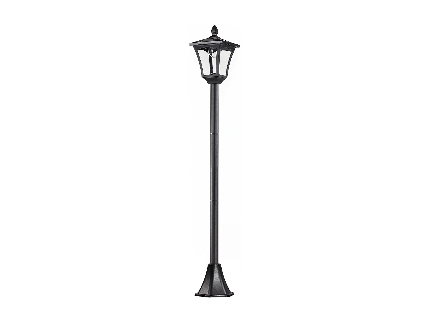 Outsunny Luminaire extérieur solaire lampadaire lanterne classique LED 40 Lm dim. 18L x 18l x 160H cm noir