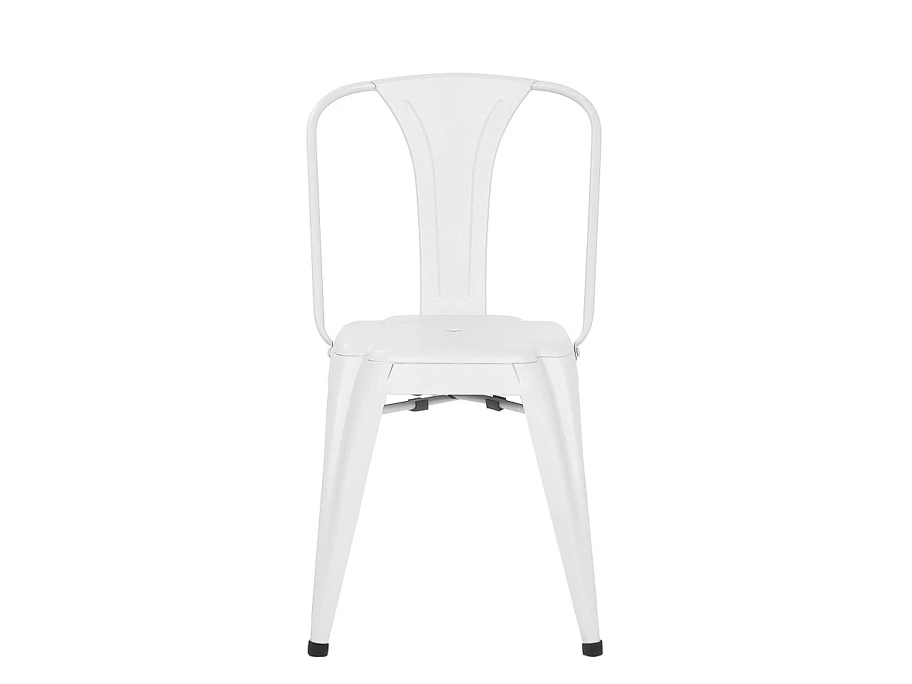 Lot 2 chaises industrielles empilables métal bistrot rétro vintage BROOK (blanc)