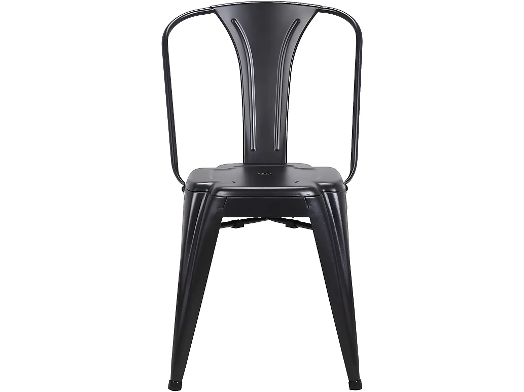 Lot 2 chaises industrielles empilables métal bistrot rétro vintage BROOK (noir)