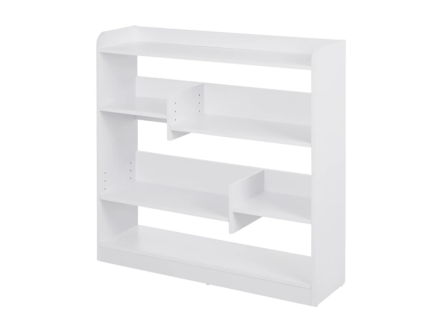 Bibliothèque étagère meuble de rangement dim. 90L x 24l x 91H cm 4 niveaux 3 panneaux arrières panneaux de particules blanc