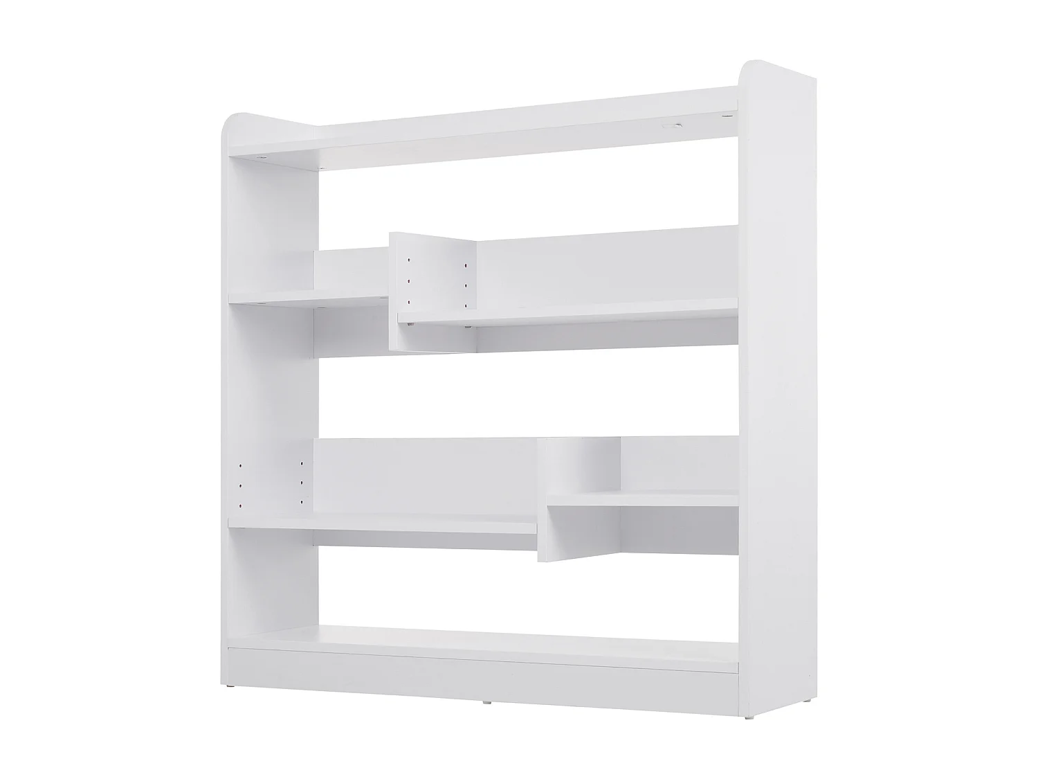 Bibliothèque étagère meuble de rangement dim. 90L x 24l x 91H cm 4 niveaux 3 panneaux arrières panneaux de particules blanc