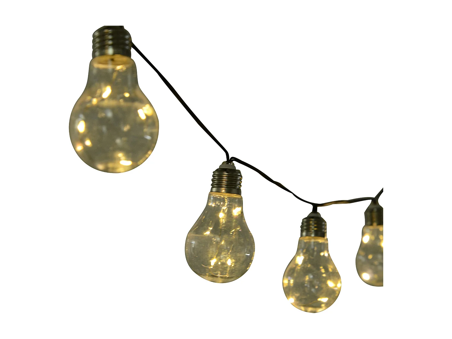 Guirlandes lumineuses solaires extérieures - lot de 2 pièces - total 20 ampoules LED blanc chaud - longueur totale 3,8 m - norme IP44