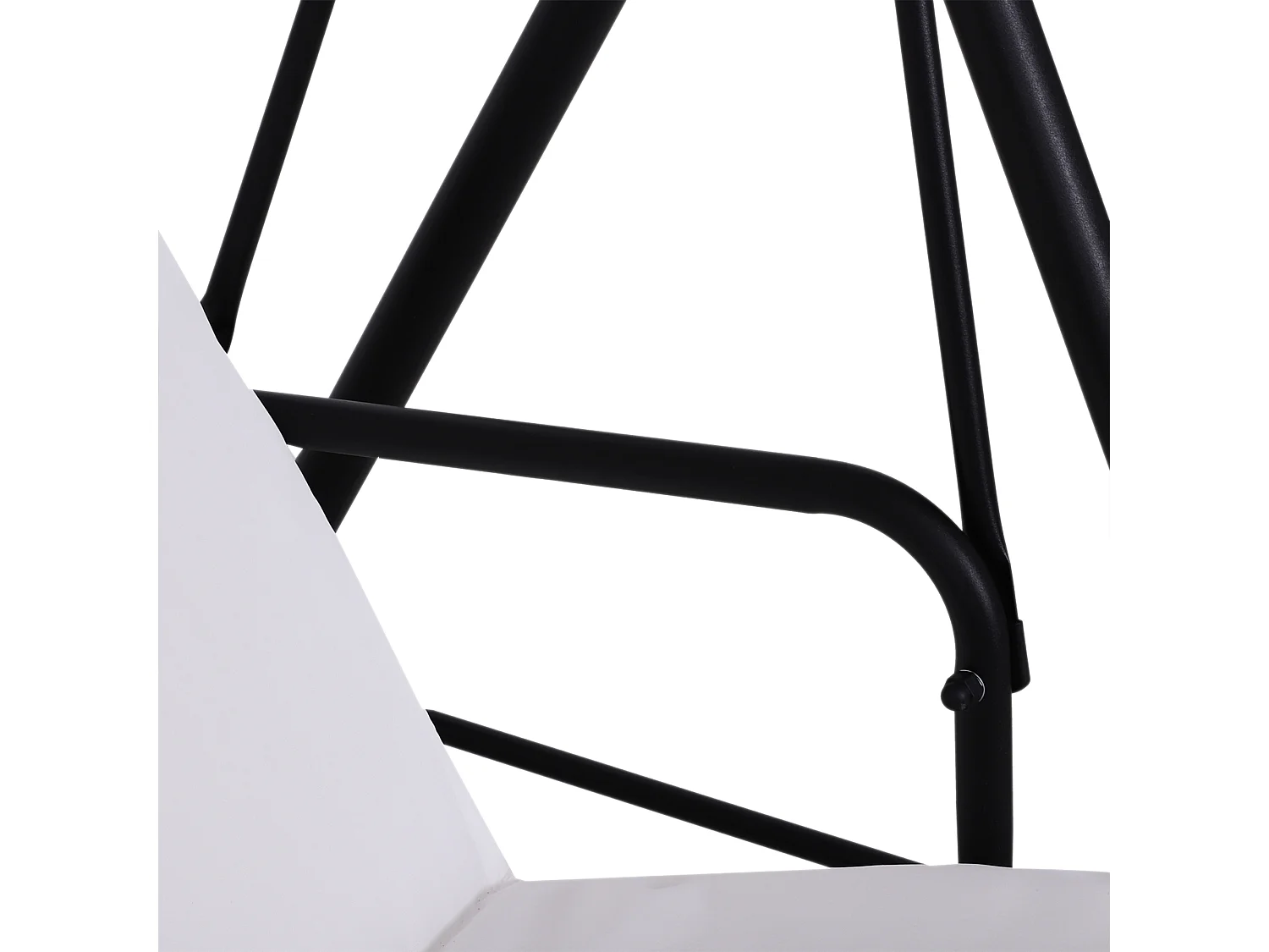 Balancelle de jardin 3 places toit inclinaison réglable coussins assise et dossier 1,72L x 1,1l x 1,52H m acier noir polyester blanc