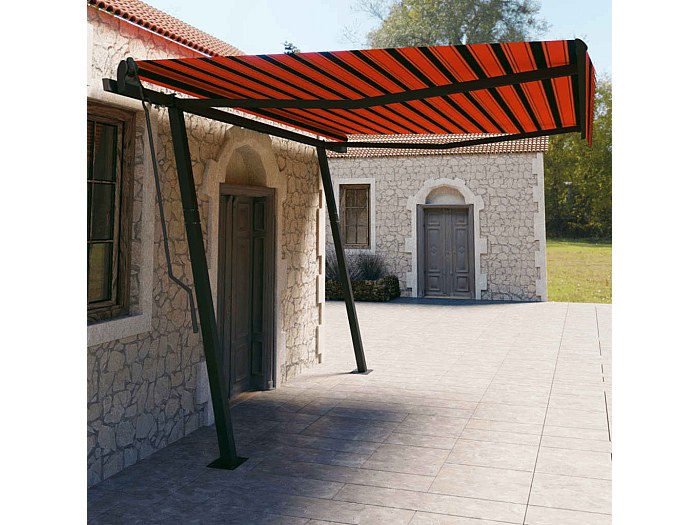 VIDAXL - Tenda Da Sole Retrattile Manuale Con Pali 4x3 M Crema - ePRICE