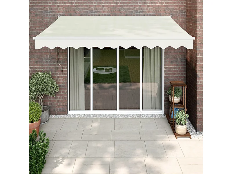 DJJYCTNM Tessuto Sostitutivo per Tenda da Sole Avvolgibile(Senza Telaio), Copertura per Tenda da Sole Tettoia per Veranda Esterna Impermeabile Tende da Sole in Poliestere (Color : Red+White, Size