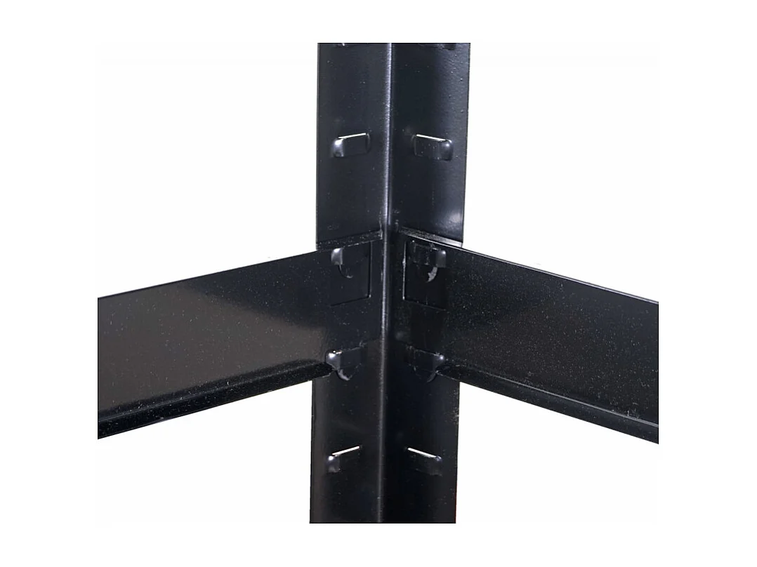 Étagère pour charges lourdes HWC-D67, 160x80x40cm, charge 320kg + 6x panier de rangement HWC-C21 - noir