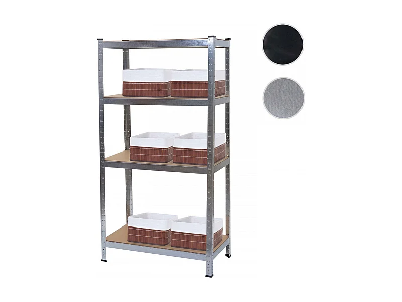 Étagère pour charges lourdes HWC-D67, 160x80x40cm, charge 320kg + 6x panier de rangement HWC-C21 - noir