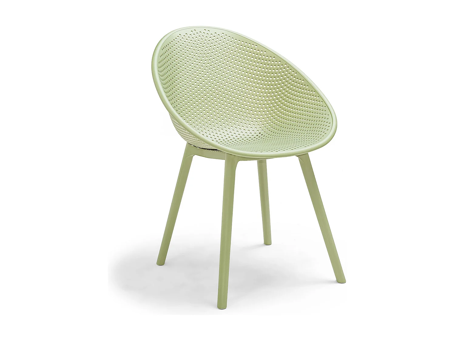Cuba - Lot de 4 chaises en PP style moderne pour intérieur design - couleur verte