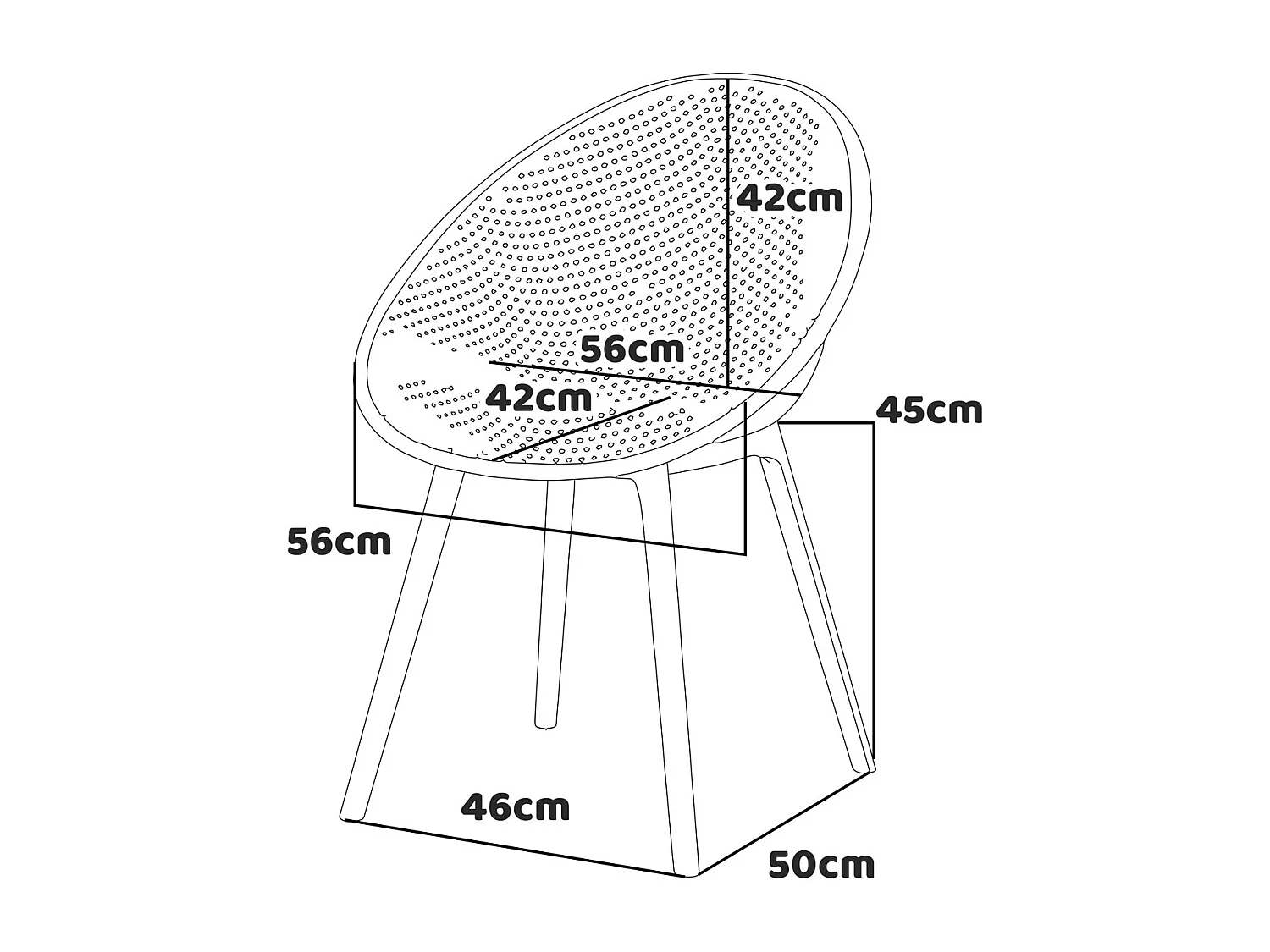 Cuba - Lot de 4 chaises en PP style moderne pour intérieur design - couleur verte