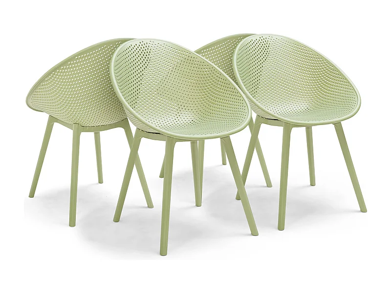 Cuba - Set Di 4 Sedie In Pp-Verde