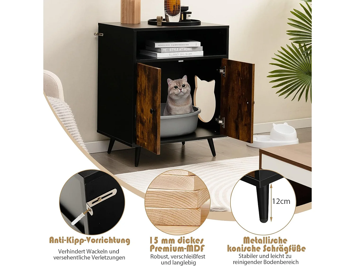 Beistelltisch mit Doppeltüren