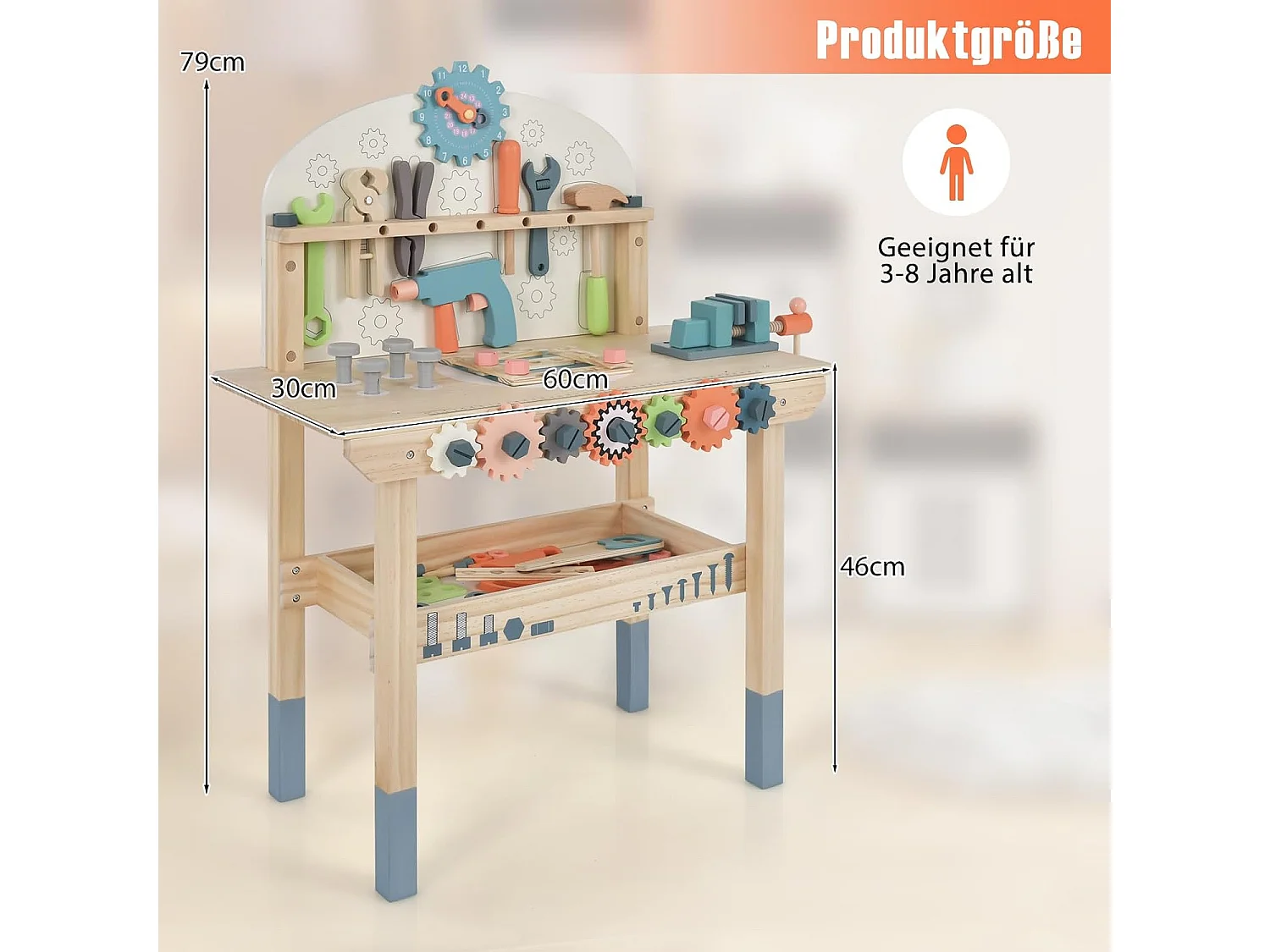 Spielwerkbank mit magnetischem Gestell