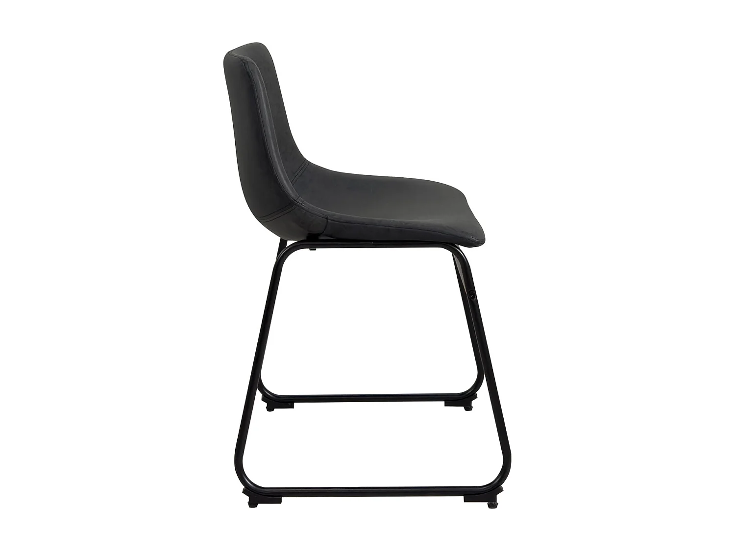 Juego de 2 sillas industriales, asiento acolchado de cuero sintético efecto vintage, patas de metal HELIO 47 (negro gris)