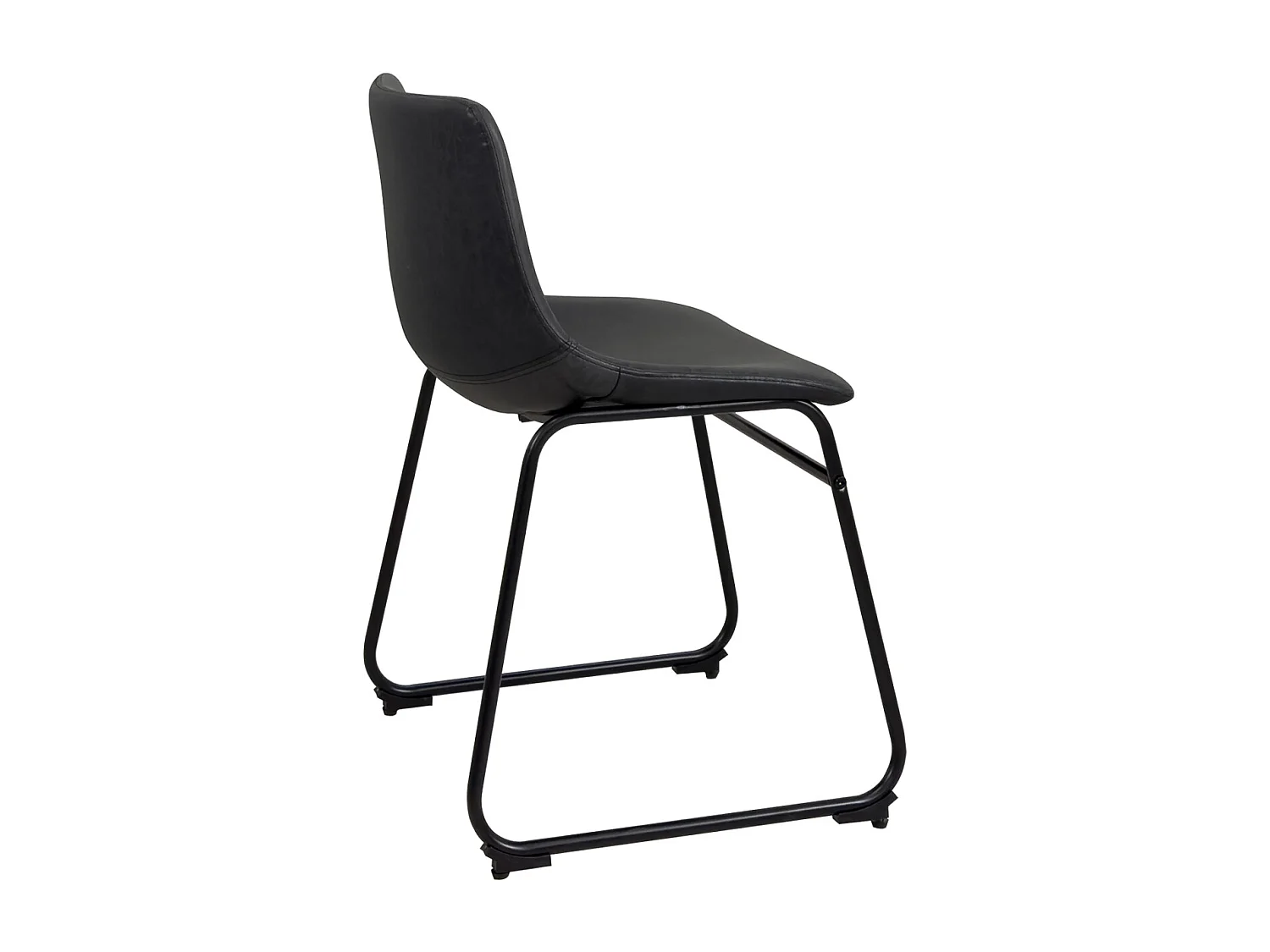 Lot 2 chaises industrielles siège simili cuir effet vintage pieds métal HELIO 47 (noir gris)