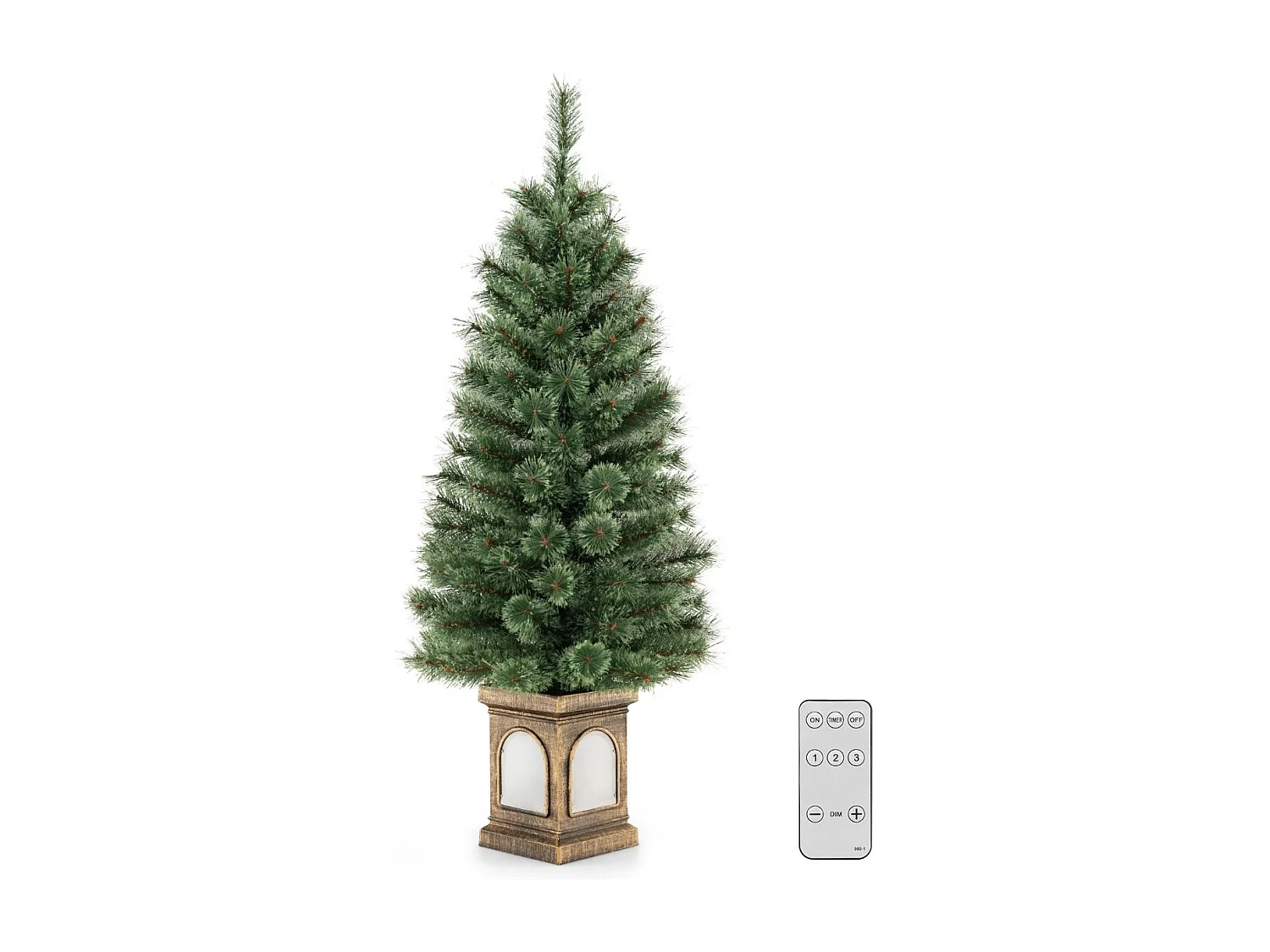 Albero di Natale artificiale con aghi di pino 116 punte di ramo 100 luci LED, Albero di Natale da 120cm