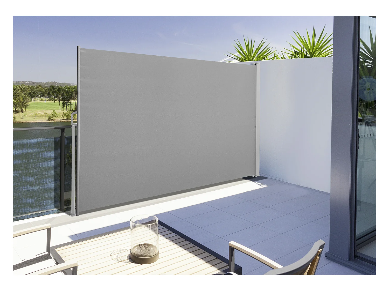 Uittrekbaar windscherm - 160 x 300 cm - antraciet