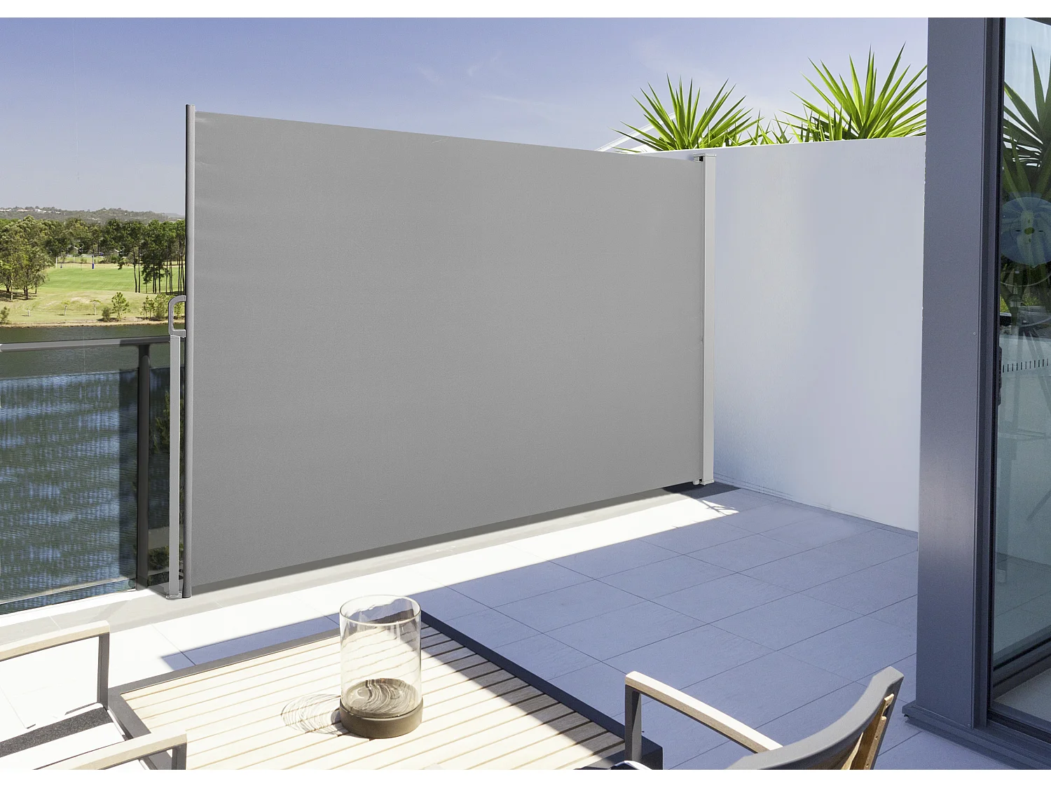 Uittrekbaar windscherm - 190 x 300 cm - antraciet