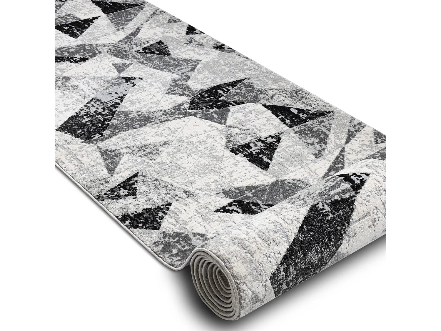 Tapis de couloir TULS 51211 moderne, Géométrique anthracite 60x120 cm