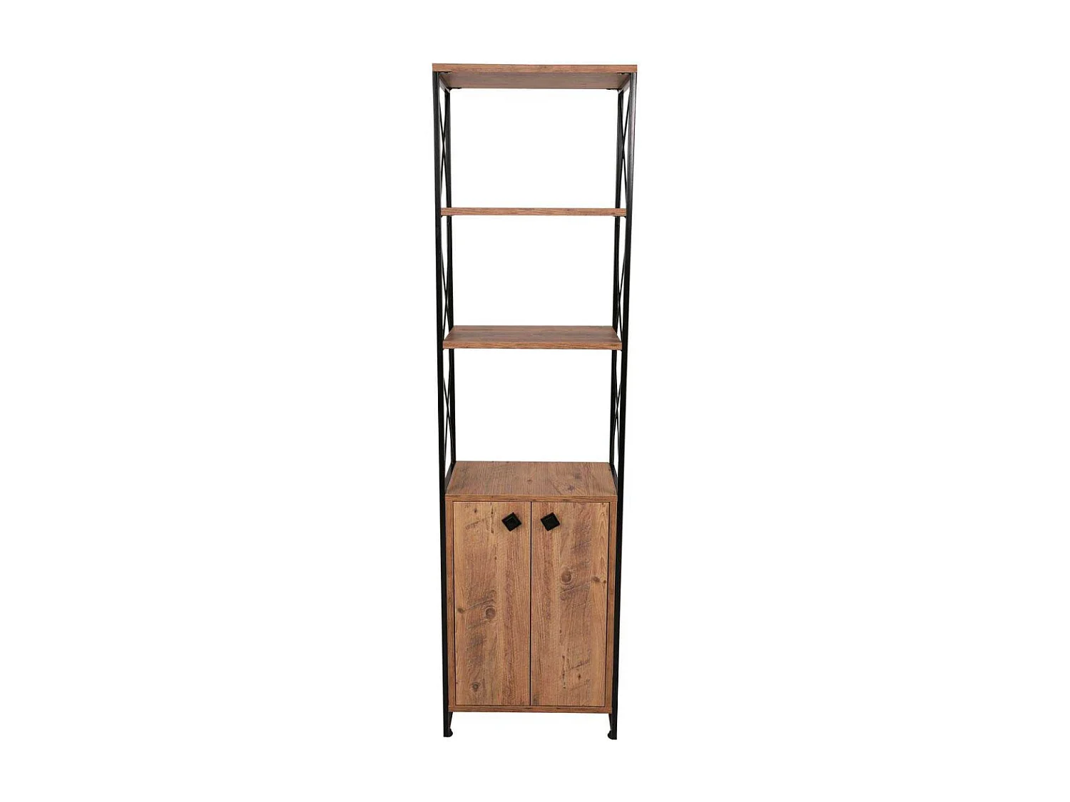 Bibliothèque style industriel Nicol L49cm Bois clair et Métal Noir