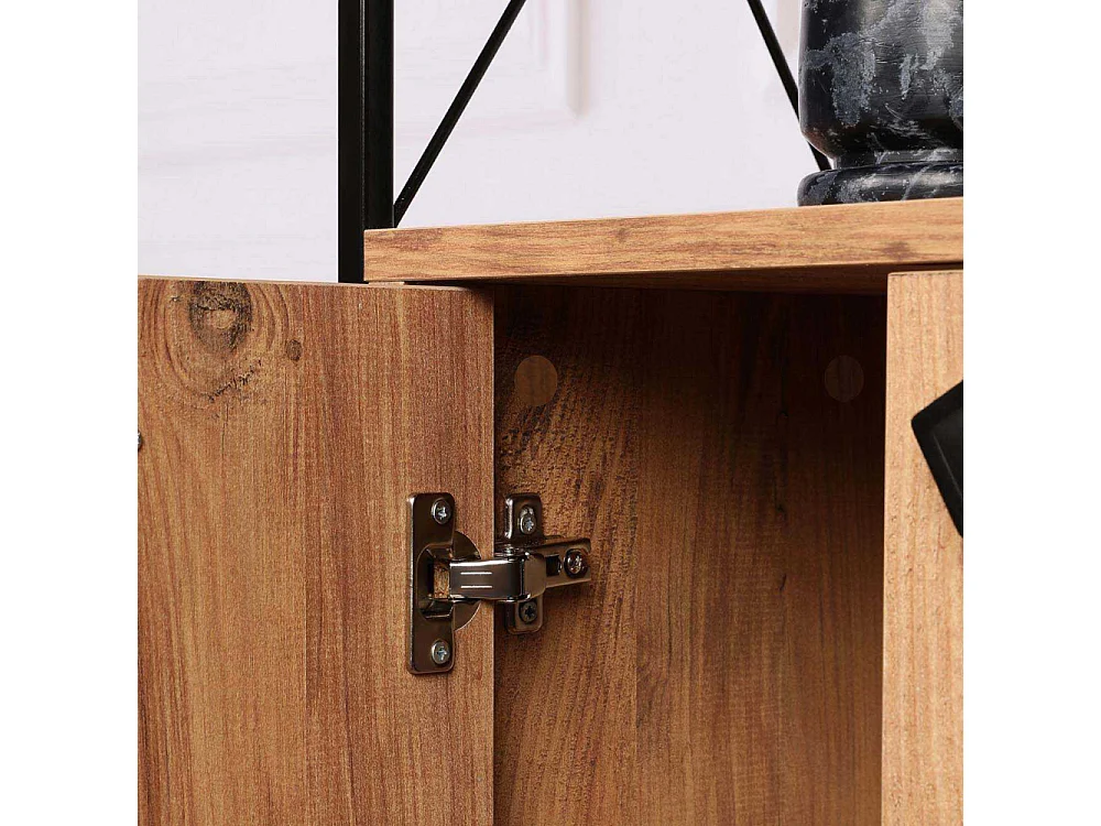 Bibliothèque style industriel Nicol L49cm Bois clair et Métal Noir