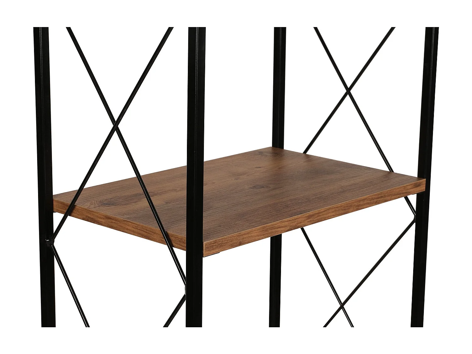 Bibliothèque style industriel Nicol L49cm Bois clair et Métal Noir