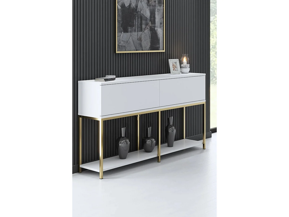 Aparador Lord Blanco dorado150x30x80 cm