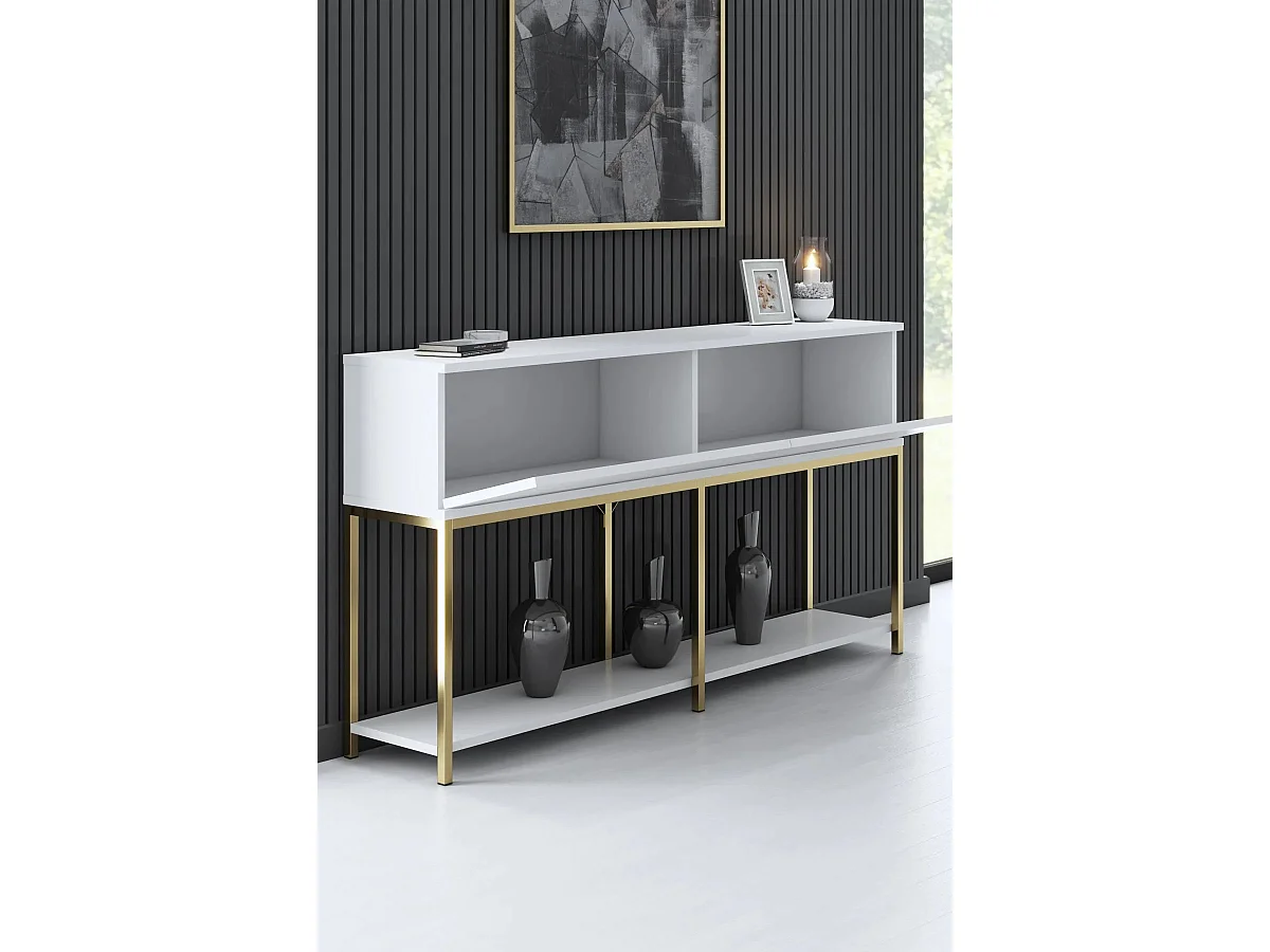 Aparador Lord Blanco dorado150x30x80 cm