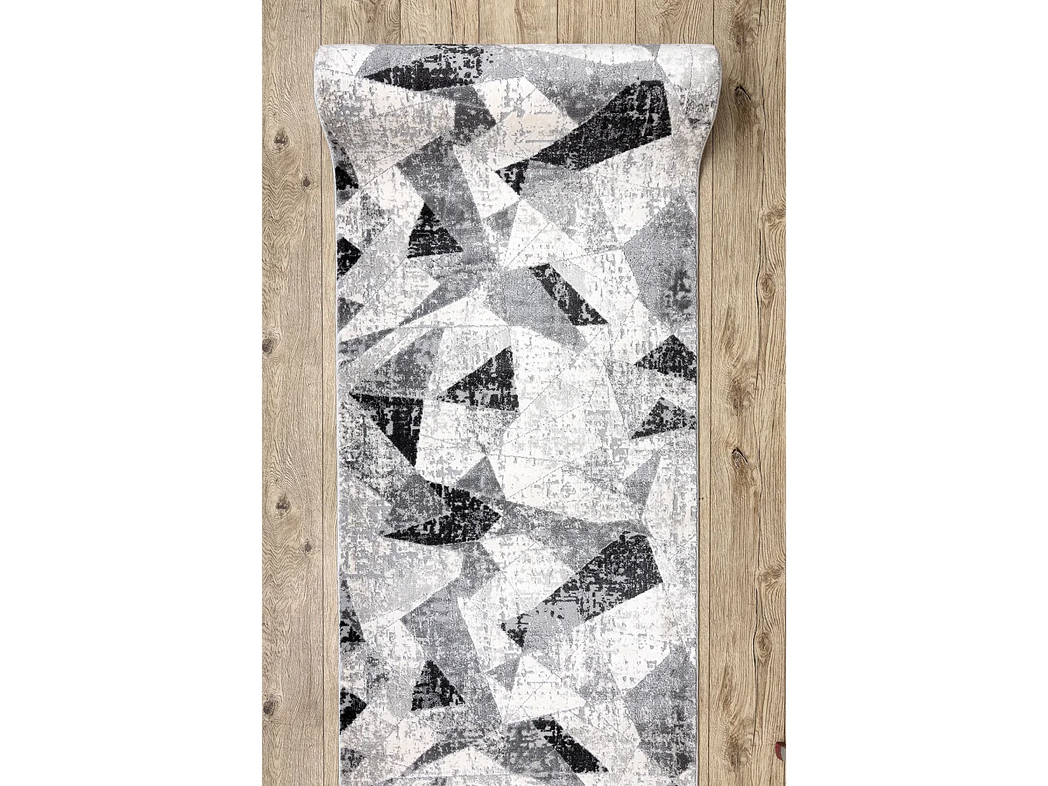 Tapis de couloir TULS 51211 moderne, Géométrique anthracite 70x130 cm