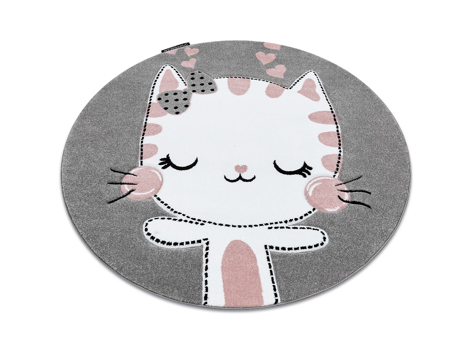 Tapijt PETIT KITTY kat poes poesje ROND grijskleuring cercle 140 cm