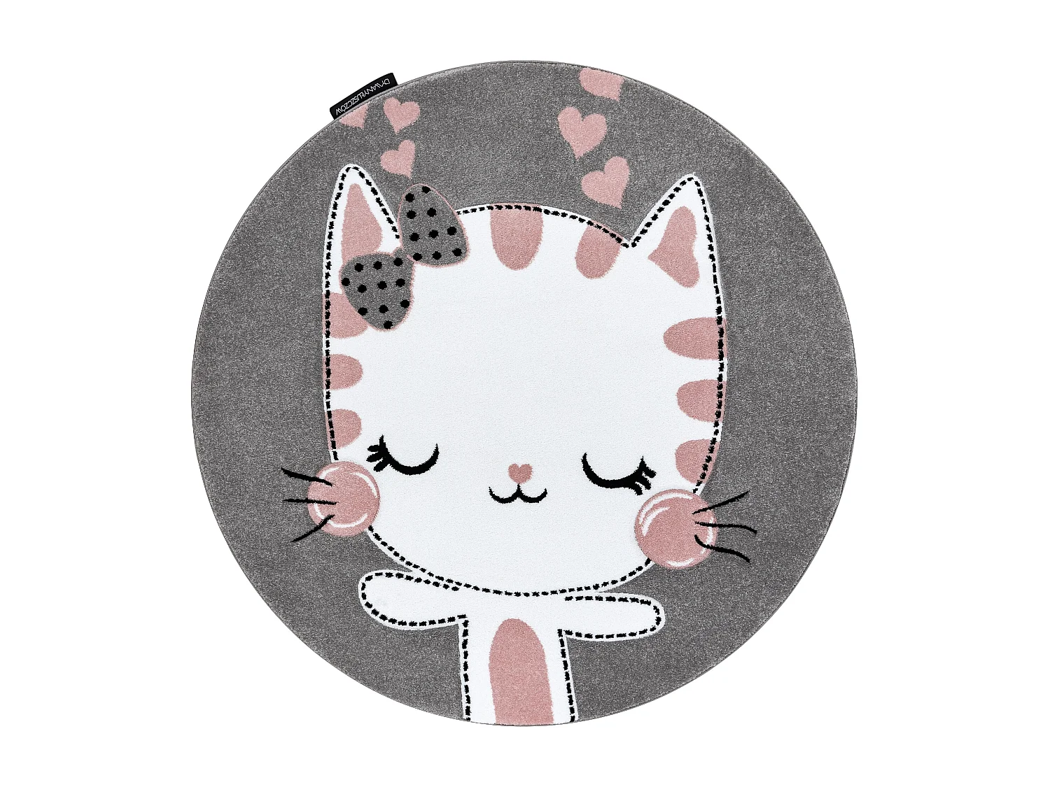 Tapijt PETIT KITTY kat poes poesje ROND grijskleuring cercle 140 cm