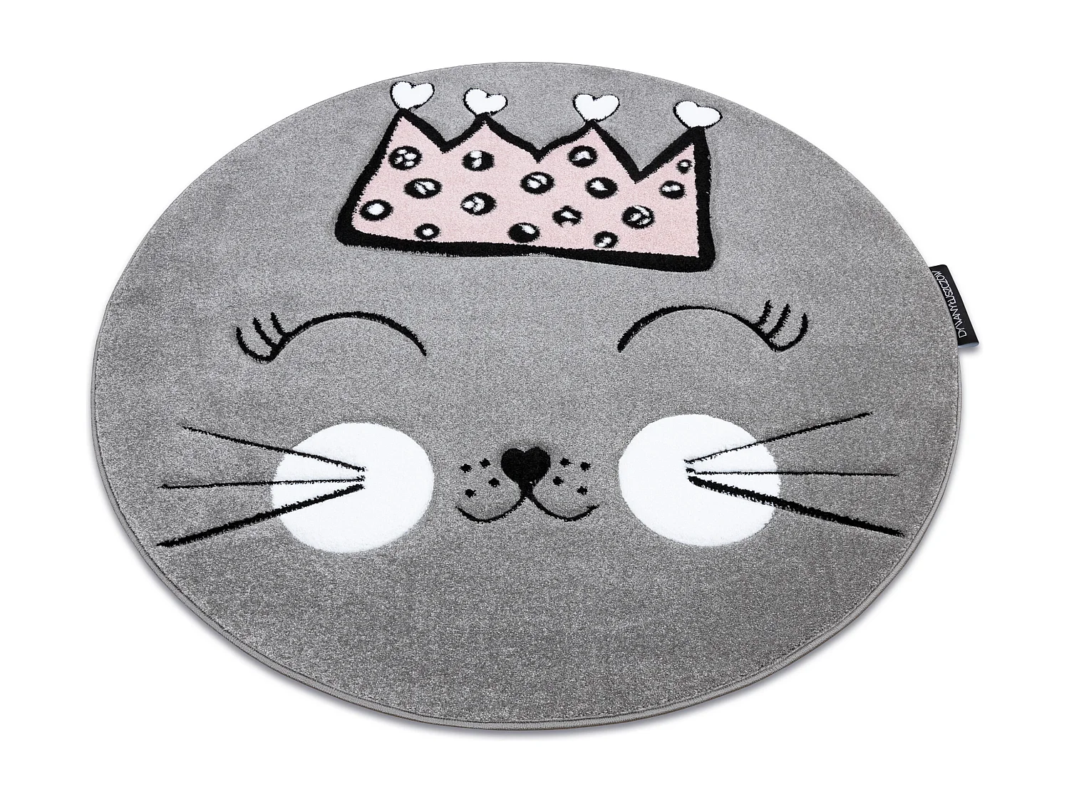 Tapijt PETIT CAT kat poes poesje KROON ROND grijskleuring cercle 140 cm