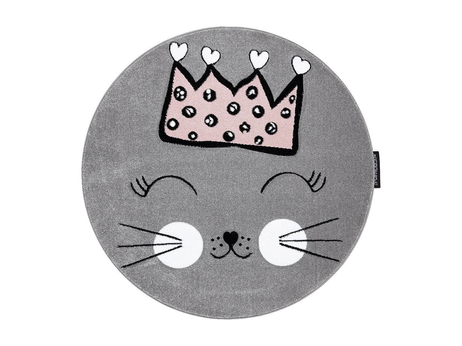 Tapijt PETIT CAT kat poes poesje KROON ROND grijskleuring cercle 140 cm